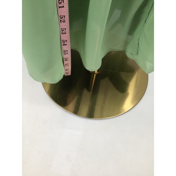 BRIDESMAID SZ 6 M Green Pleated Keyhole Halter Party Formal Maxi Dress New b103 - Picture 3 of 9